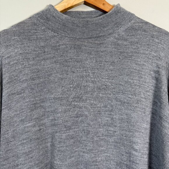 NWOT Giglio Rosso Wool Mock Neck Sweater Pullover Men's XXL Gray Italian Casual - Picture 5 of 12